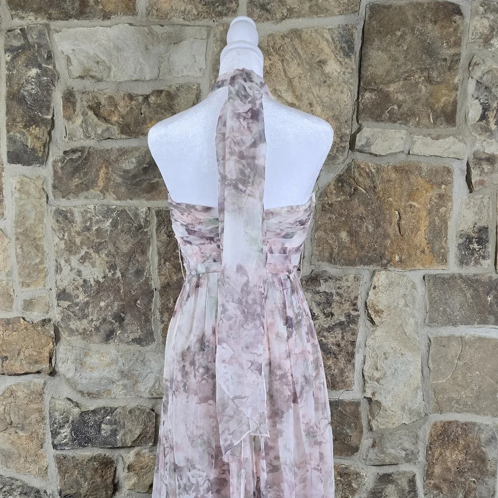Jenny Yoo Nyla Convertible Floral Chiffon Dress Gown